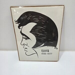 Vintage 1979 Elvis Side Portrait Caricature By Walter Semagin